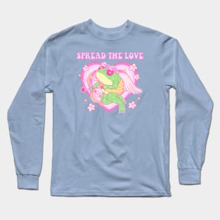 Frog In Love Cupid Frog Spread The Love Couples Love Long Sleeve T-Shirt